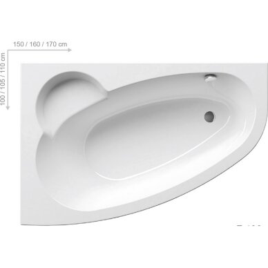 Akrilinė vonia Ravak Asymmetric 150, 160, 170 cm