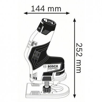 Akumuliatorinė rankinė freza Bosch GKF 12V-8 Professional 2x3.0Ah