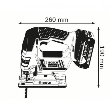 Akumuliatorinis siaurapjūklis Bosch GST 18 V-Li B Professional, 2x4.0Ah