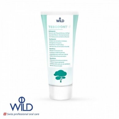 Antibakterinė dantų pasta su arbatmedžio aliejumi Dr. Wild & Co 75 ml