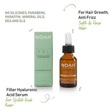 Atkuriamasis hialurono serumas Noah YAL lūžinėjantiems ir pažeistiems plaukams 20 ml 1