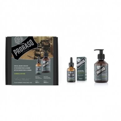 Barzdos priežiūros rinkinys Proraso Duo Pack Cypress & Vetyver Beard Oil & Shampoo