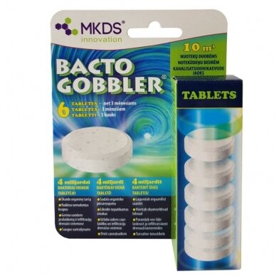 Biologinės tabletės nuotekoms MKDS Bacto Gobbler 6 vnt.