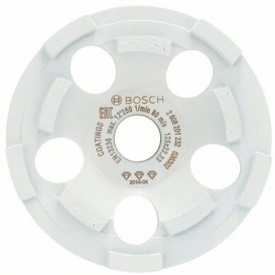 Deimantinis šlifavimo diskas apsauginėms dangoms Bosch 125 x 22.23 x 4.5 mm