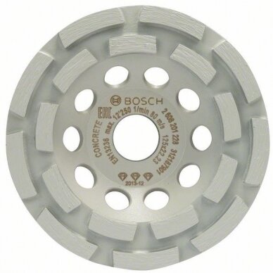 Deimantinis šlifavimo diskas betonui Bosch 125 x 22.23 x 4.5 mm