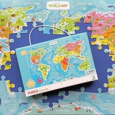 Dėlionė vaikams Dodo Pasaulio žemėlapis (100 det.) 4