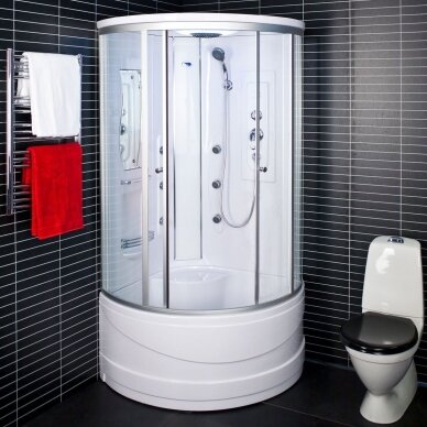 Duschy dušo kabina ketursienė su masažu ir LED