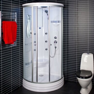 Duschy dušo kabina ketursienė su masažu ir LED