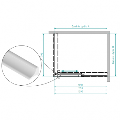 Dušo kabina Brasta Glass Milda soft 110, 120, 130 cm 5