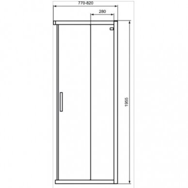 Dušo kabinos durys Ideal Standard Connect 2, 80, 90, 100, 120 cm