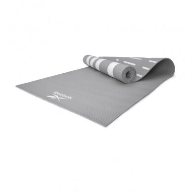 Dvipusis treniruočių kilimėlis Reebok Yoga - pilkas, 4 mm
