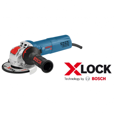 Elektrinis kampinis šlifuoklis su X-LOCK Bosch GWX 9-125 S Professional, 900W