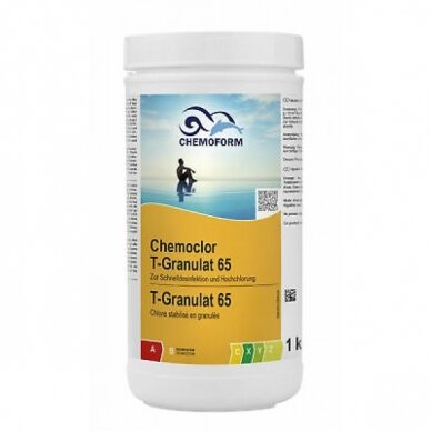 Greito tirpimo chloras Chemoform chemoclor T-65 granulės, 1kg