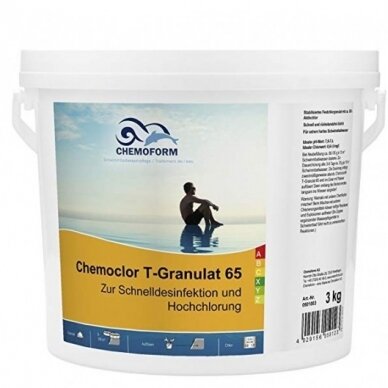 Greito tirpimo chloras Chemoform chemoclor T-65 granulės, 5kg