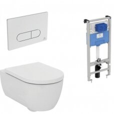 Ideal Standard komplektas: WC rėmas su klavišu, unitazas su dangčiu