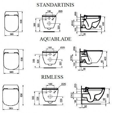 Pakabinamas unitazas Ideal Standard Tesi Aquablade 4