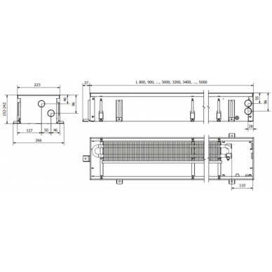 Įleidžiamas grindinis konvektorius FC 110x22x15
