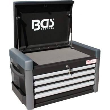 Įrankių dėžė BGS-technic, 4 stalčiai,  tuščia