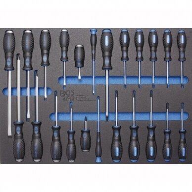 Įrankių spintelė su ratukais BGS-technic Pro Standard Max, 12 stalčių, su 296 įrankiais 2