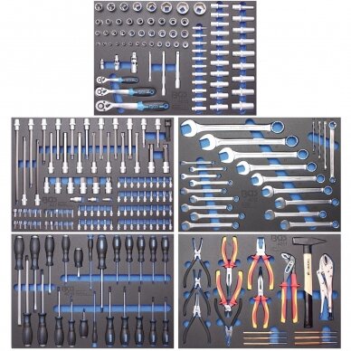 Įrankių spintelė su ratukais BGS-technic Pro Standard Max, 12 stalčių, su 296 įrankiais 8