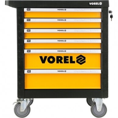 Įrankių spintelė Vorel 177 įrankiai, 6 stalčiai (58540)
