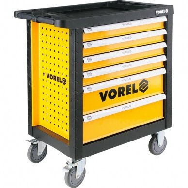 Įrankių spintelė Vorel 177 įrankiai, 6 stalčiai (58540) 2