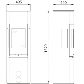 Krosnelė CONTURA 596G:1 Style, juoda, aukštos durys su ketiniu viršumi (998171,698965,998550) 1