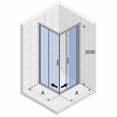 Kvadratinė dušo kabina Riho Hamar 2.0 - 80, 90, 100 cm