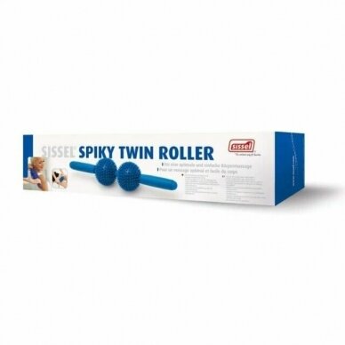 Masažuoklis SISSEL® Spiky Twin Roller, mėlynas