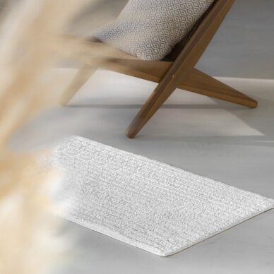 Medvilninis vonios grindų kilimėlis Ribbon white 2