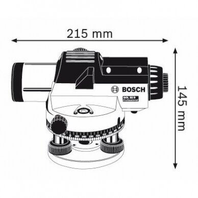 Optinis nivelyras Bosch GOL 32D + stovas BT 160 + liniuotė GR 500