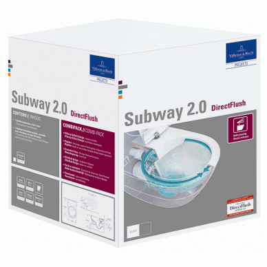Pakabinamas unitazas Subway 2.0 su CP, DirectFlush, Slim dangtis