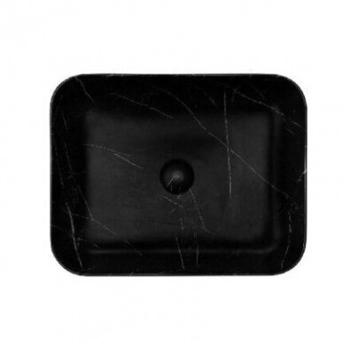 Pastatomas praustuvas Riho Slate 52x39 cm, juodas marmuras
