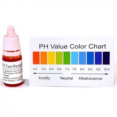 pH testas rūgštinių / šarminių elementų nustatymui vandenyje