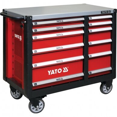 Profesionalus vežimėlis/stelažas įrankiams Yato su 12 stalčių XL (YT-09003)