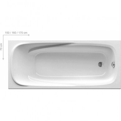 Ravak vonios komplektas: vonia Vanda II 170 cm