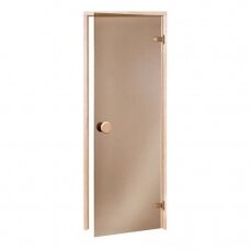 Saunos durys Andres ECO, 70×190 cm, drebulė, bronzinis stiklas