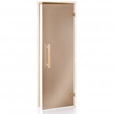 Saunos durys Andres NATURAL, 70×190 cm, drebulė, bronzinis stiklas