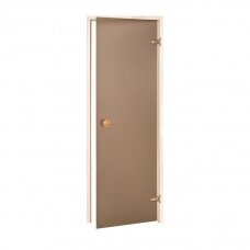 Saunos durys Andres SCAN, 70×190 cm, drebulė, matinis bronzinis stiklas