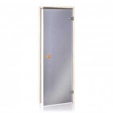 Saunos durys Andres SCAN, 70×190 cm, drebulė, pilkas stiklas