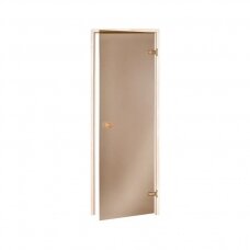 Saunos durys Flammifera, 70×190 cm, drebulė/pušis, bronzinis stiklas