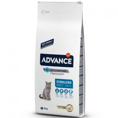 Sausas maistas katėms Advance Sterilized (kalakutiena, miežiai) 15 kg
