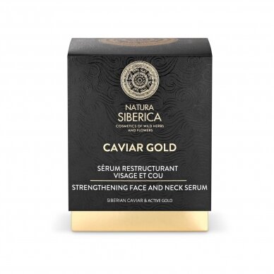 Serumas veidui ir kaklui su auksu ir juodaisiais ikrais NS Caviar Gold, 30 ml
