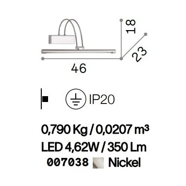Sieninis šviestuvas Ideal Lux BOW AP D46