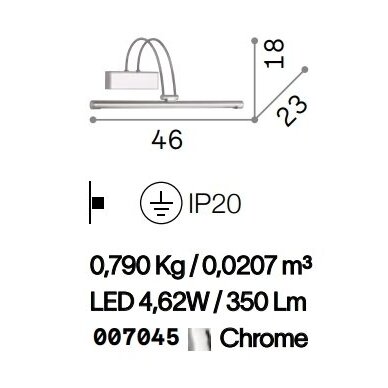 Sieninis šviestuvas Ideal Lux BOW AP D46