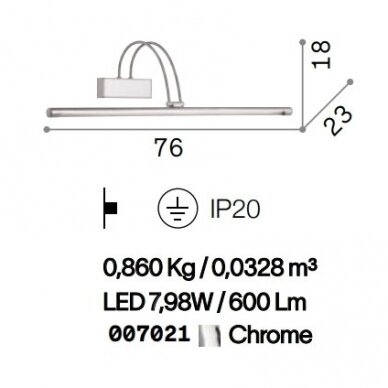 Sieninis šviestuvas Ideal Lux BOW AP D76