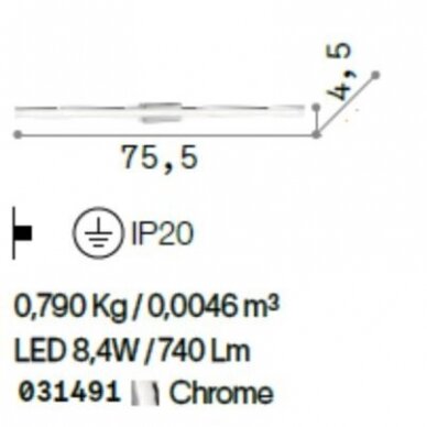 Sieninis šviestuvas Ideal Lux LINE AP1 D75