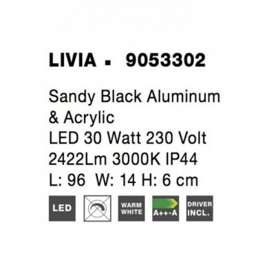 Sieninis šviestuvas Nova Luce LIVIA