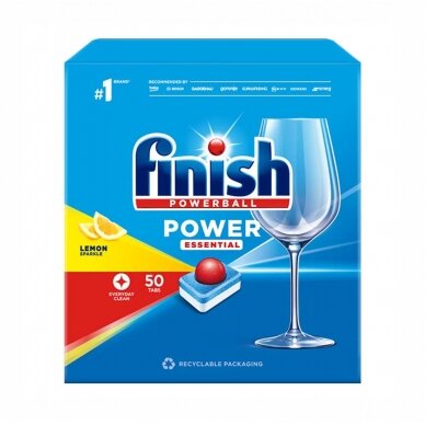 Tabletės indaplovėms FINISH Power Essential 50vnt Lemon