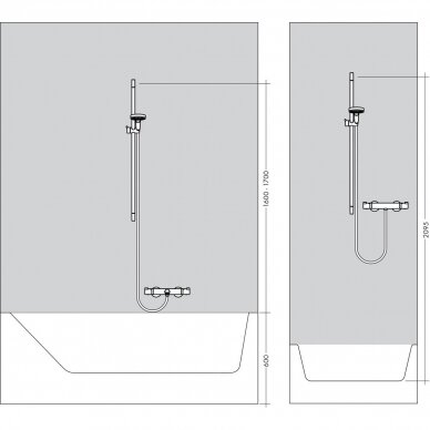 Termostatinis maišytuvas su dušo komplektu Hansgrohe Croma 100 Vario